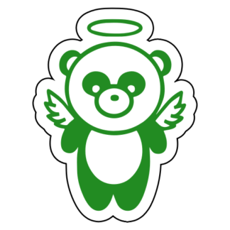 Angel Panda Wings Sticker (Green)